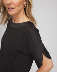 Chico's Clothing Jersey & Satin Dolman Tee