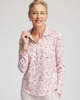 Chico's Clothing Zenergy® UPF Printed Zip-Front Pullover