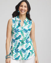 Chico's Clothing Island Slub Sleeveless Collared Tunic
