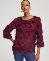 Chico's Clothing Chevron Fringe Party Top