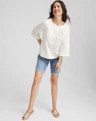 Chico's Clothing Soutache Embroidered Wildflower Top