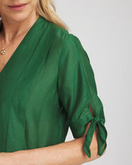 Chico's Clothing Cotton Voile & Silk Pleated Blouse