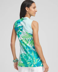 Chico's Clothing Tropical Pima Sleeveless V-Neck Tunic