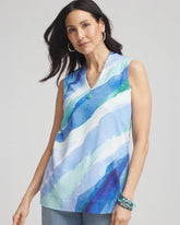 Chico's Clothing Ocean Pima Sleeveless V-Neck Tunic