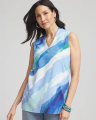 Chico's Clothing Ocean Pima Sleeveless V-Neck Tunic