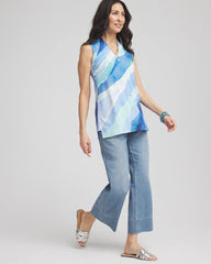 Chico's Clothing Ocean Pima Sleeveless V-Neck Tunic