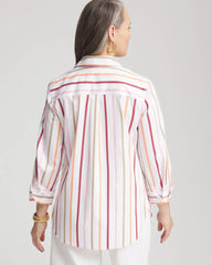 Chico's Clothing No Iron™ Striped Stretch-Sateen Shirt