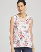 Chico's Clothing Floral Sleeveless V-Neck Tank