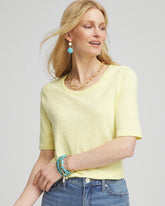 Chico's Clothing Slub Elbow-Sleeve Tee