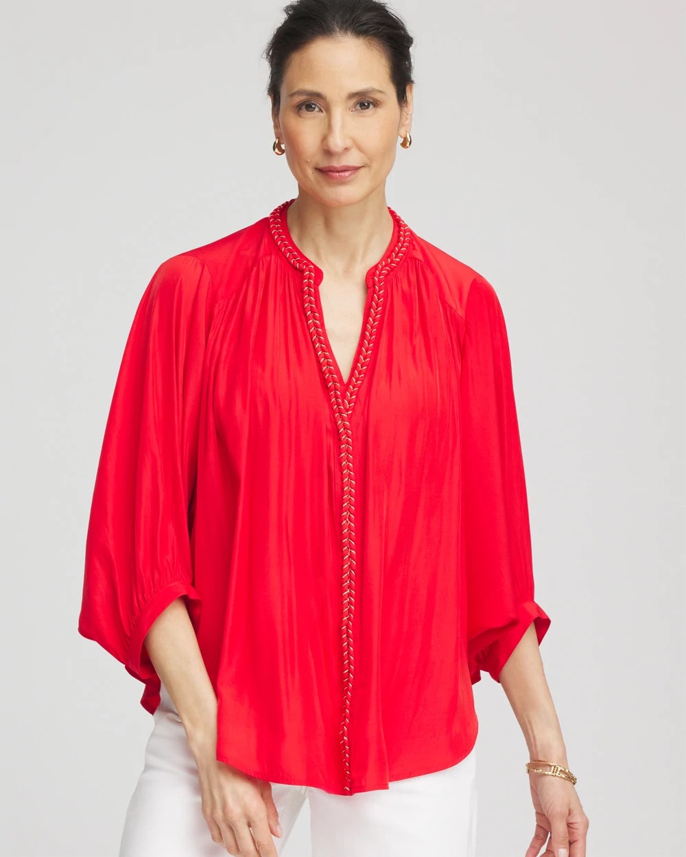 Chico's Clothing Braided Batwing Blouse