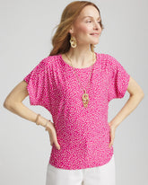 Chico's Clothing Touch of Cool™ Cheetah Ruched Banded Hem Top