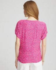 Chico's Clothing Touch of Cool™ Cheetah Ruched Banded Hem Top