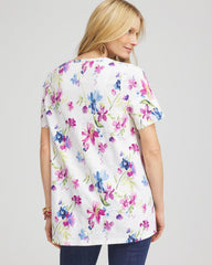 Chico's Clothing Wildflower Slub V-Neck Tee