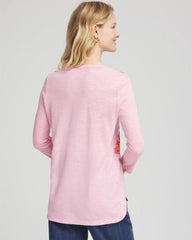 Chico's Clothing Floral 3/4 Sleeve Tee