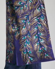 Chico's Clothing Ella Peacock-Print Cardigan Sweater