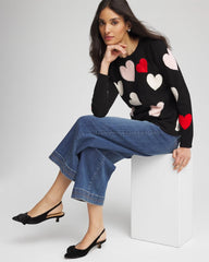 Chico's Clothing V-Day Multi-Heart Pullover