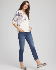 Chico's Clothing Printed V-Neck Sweater