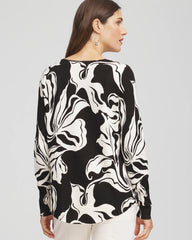 Chico's Clothing Ella Printed V-Neck Sweater