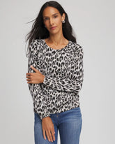 Chico's Clothing Animal Crewneck Cardigan