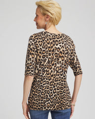 Chico's Clothing Cashmere Animal Elbow-Sleeve Pullover