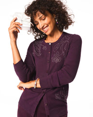 Chico's Clothing Embellished Crewneck Cardigan