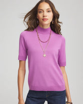 Chico's Clothing Ella Elbow Sleeve Mockneck Sweater