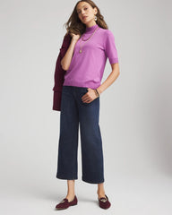 Chico's Clothing Ella Elbow Sleeve Mockneck Sweater