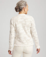 Chico's Clothing Fringe Textured V-Neck Cardigan