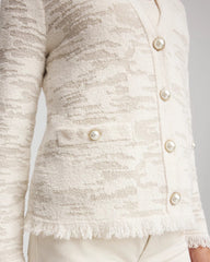 Chico's Clothing Fringe Textured V-Neck Cardigan