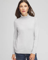 Chico's Clothing Metallic Turtleneck Pullover Sweaters