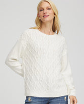 Chico's Clothing Embellished Cable Knit Sweater