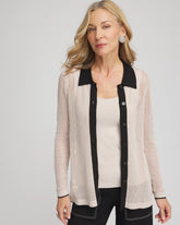 Chico's Clothing Pointelle Polo Cardigan