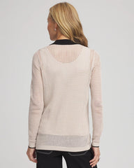 Chico's Clothing Pointelle Polo Cardigan