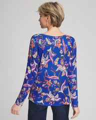 Chico's Clothing Ella Boatneck Printed Pullover Sweater