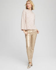 Chico's Clothing Sequined Cable Knit Sweater