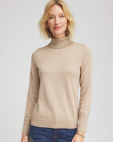 Chico's Clothing Metallic Turtleneck Pullover Sweater