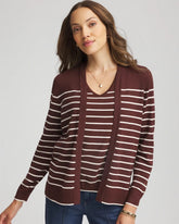 Chico's Clothing Ella Striped Long-Sleeve Cardigan