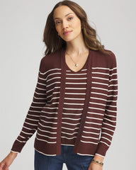Chico's Clothing Ella Striped Long-Sleeve Cardigan