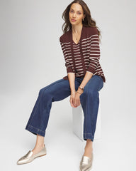 Chico's Clothing Ella Striped Long-Sleeve Cardigan