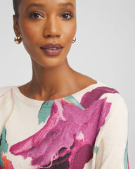 Chico's Clothing Ella Boatneck Watercolor Pullover Sweater