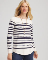 Chico's Clothing Ella Striped Bateau Pullover Sweater