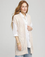 Chico's Clothing Pointelle Open-Front Cardigan