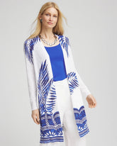 Chico's Clothing Island Motif Pointelle Long Cardigan