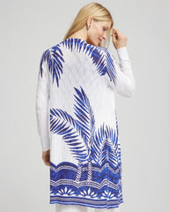 Chico's Clothing Island Motif Pointelle Long Cardigan
