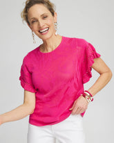 Chico's Clothing Ruffle Sleeve Pullover Sweater
