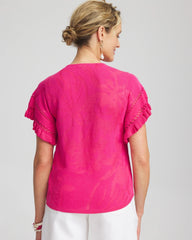 Chico's Clothing Ruffle Sleeve Pullover Sweater