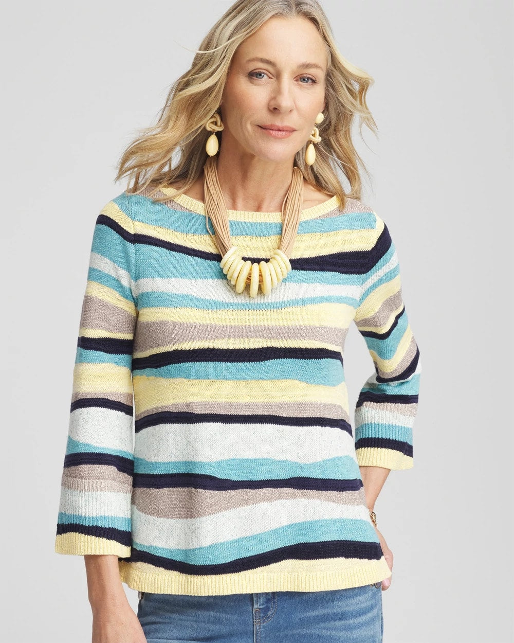 Chico's Clothing Striped Pullover