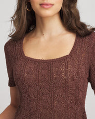 Chico's Clothing Pointelle Square-Neck Pullover Sweater
