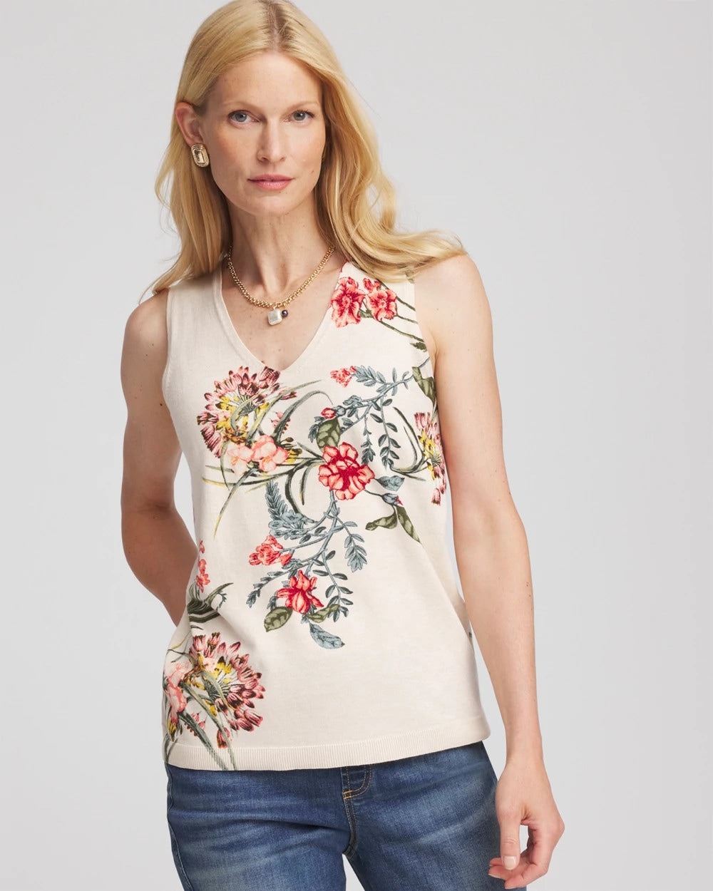 Chico's Clothing Ella Printed Sweater Tank