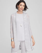 Chico's Clothing Travelers™ Zebra-Motif Metallic Cardigan